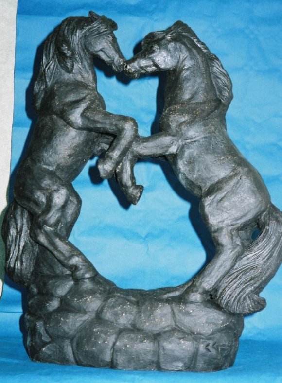 Stegrande hästar. 1600:-